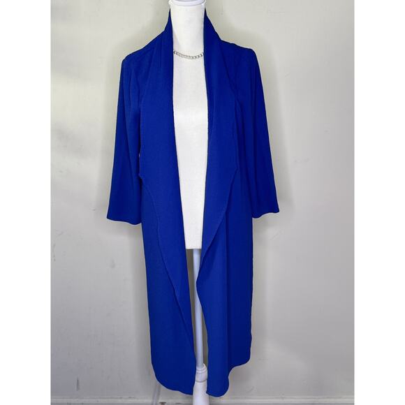 Travelers by Chico's Sweaters - Travelers Collection by Chico's Navy Blue Crepe Hi Lo Cardigan Jacket Size 0